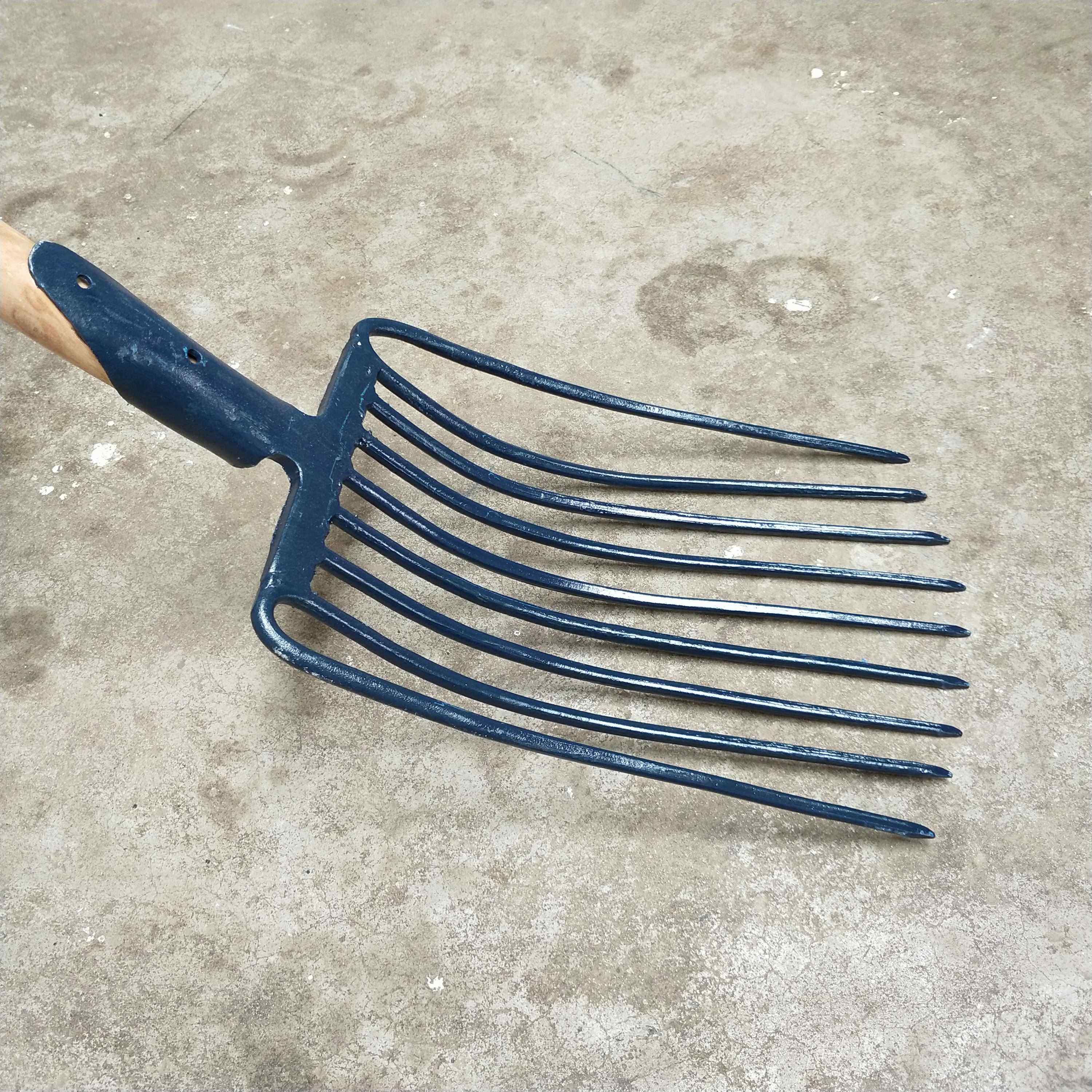 锻打钢叉九股叉子农用工具草叉农具大号马粪牛粪齿四全钢实心粪叉