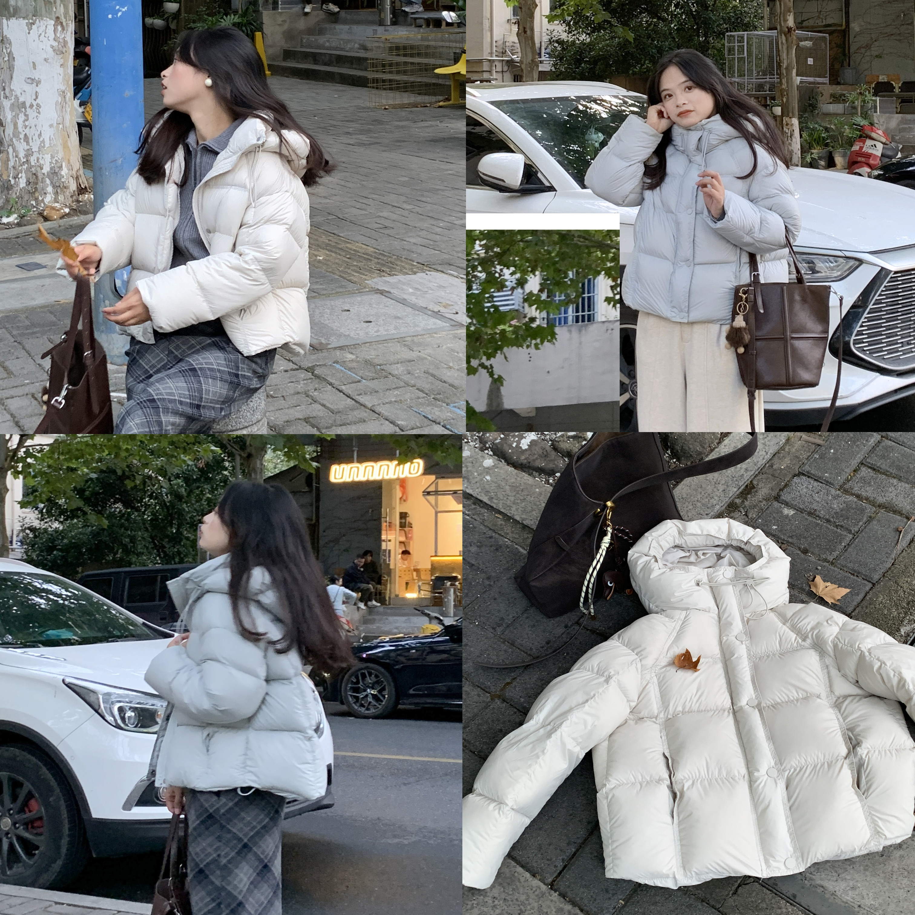 PERRY自制小个子 防水90白鸭绒泡芙轻薄羽绒服小码小个子150xxs