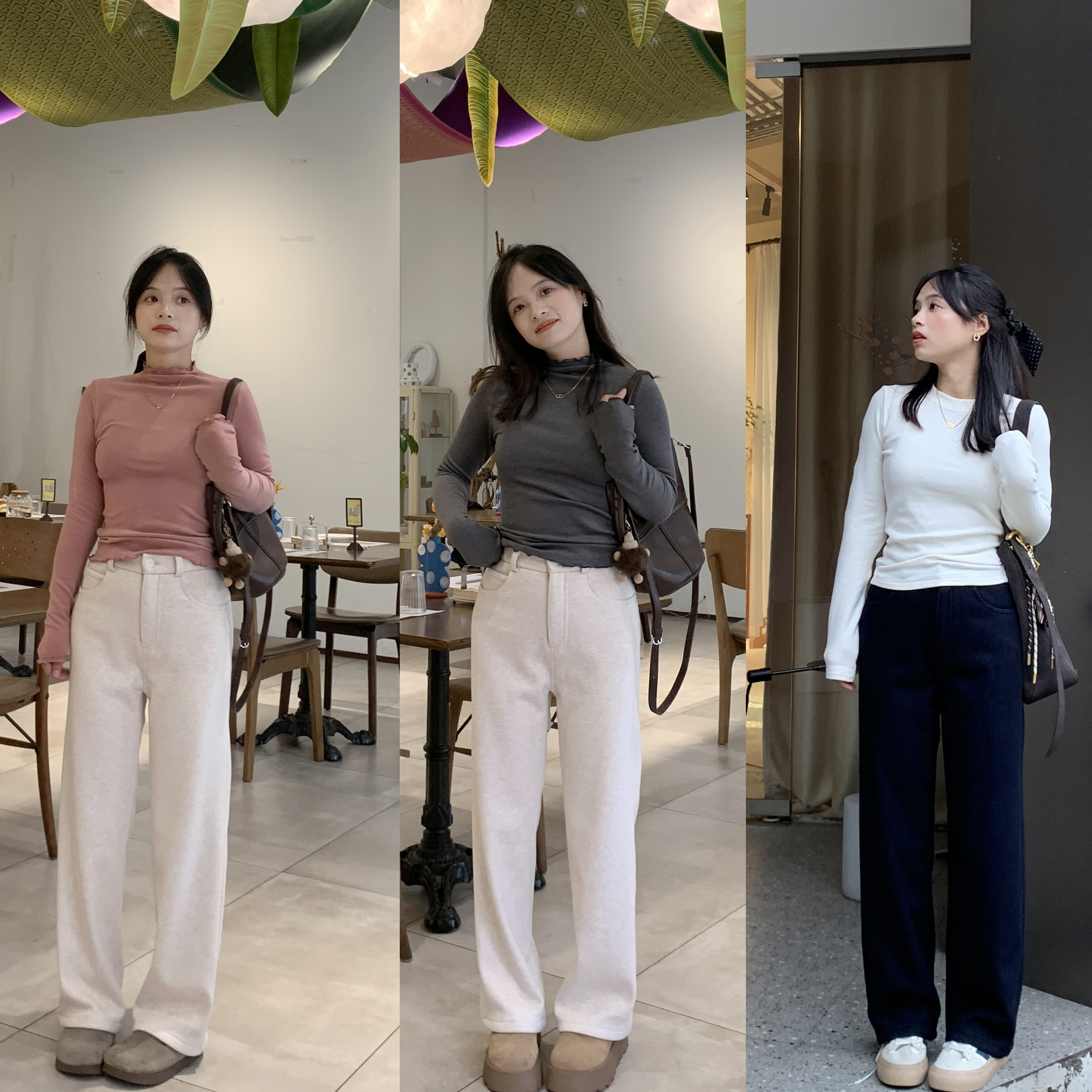 PERRY自制小个子奥绒打底花边领小码百搭保暖打底小码150xxs