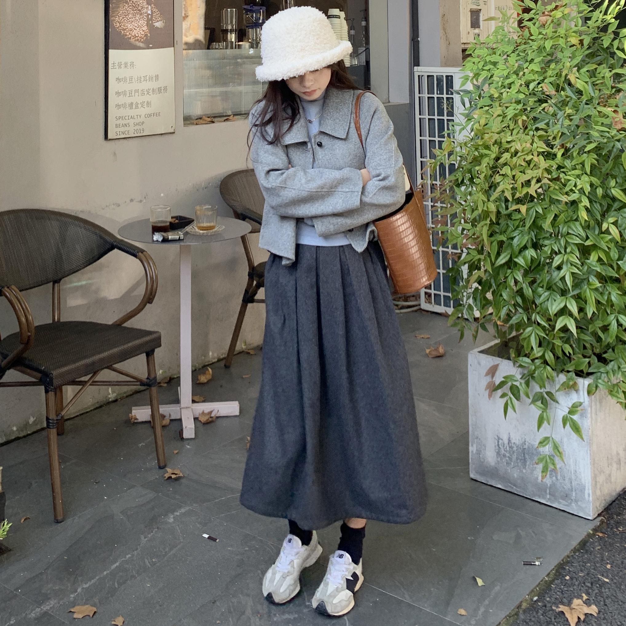 小个子百褶裙中长款半身裙