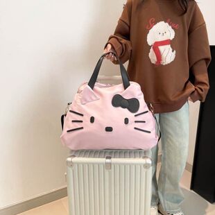 可爱Kitty旅行收纳包可挂行李箱便携大容量手提单肩包学生化妆包