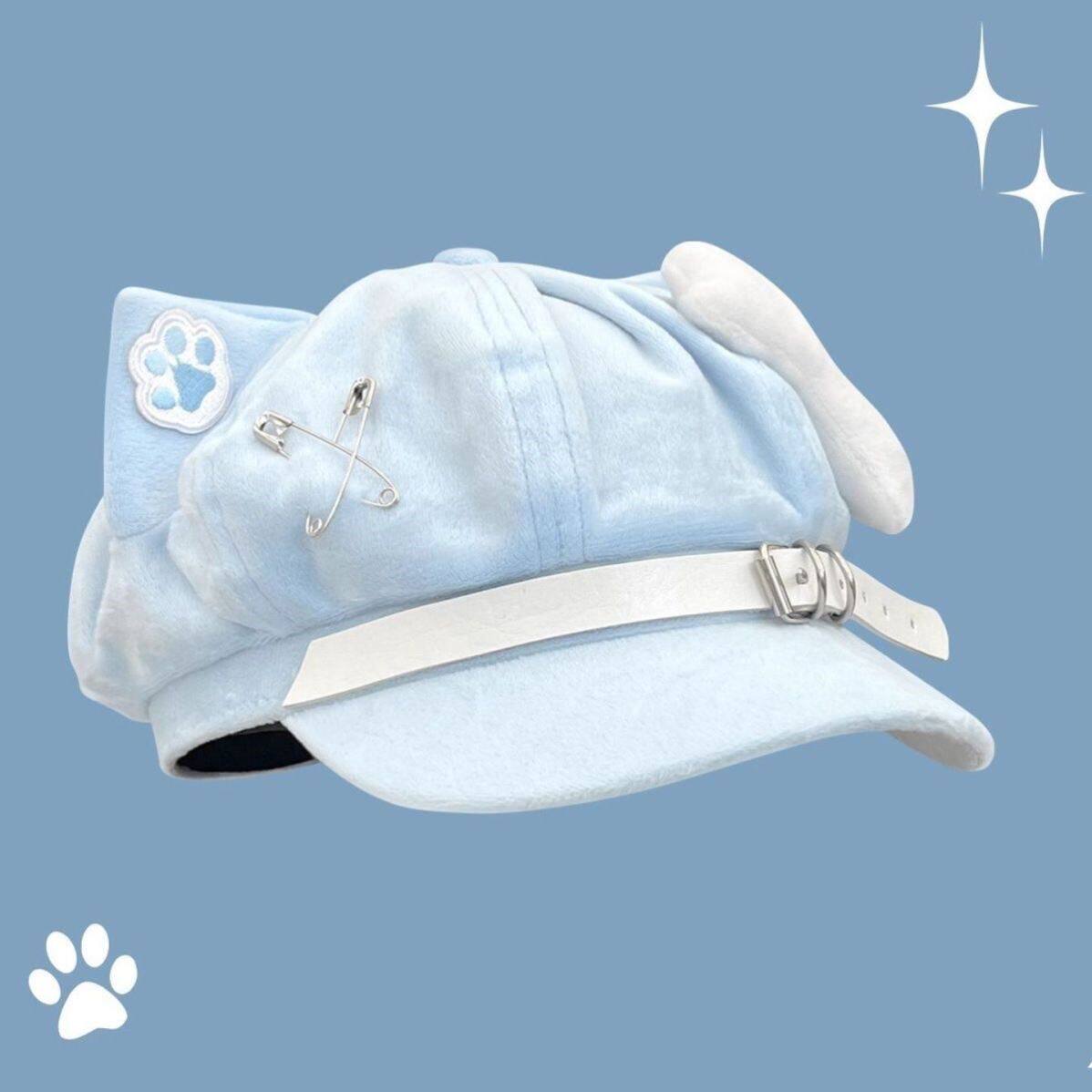 日系猫耳朵贝雷帽子女二次元甜酷软萌可爱八角帽宅系潮帽子女百搭