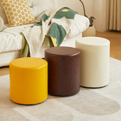 新款 50cm软包凳子换鞋 皮凳客厅圆凳梳妆凳皮墩试衣沙发小凳子商用