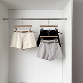 chic配腰带百搭显瘦宽松休闲裤 通勤风高腰短裤 韩版 新款 女2026夏季