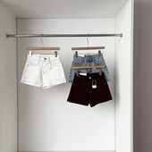 女2026夏季 显瘦百搭热裤 新款 chic复古修身 韩版 设计感高腰牛仔短裤