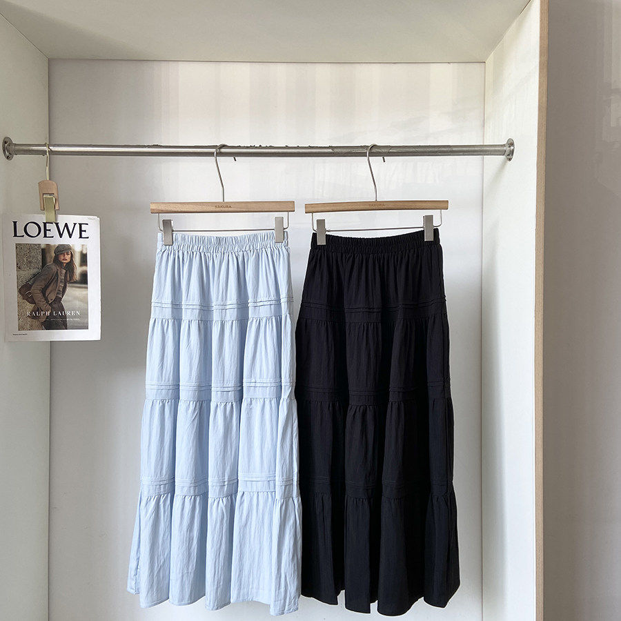 2026春季新款法式温柔小个子高腰蛋糕半身裙女时尚甜美A字中长裙