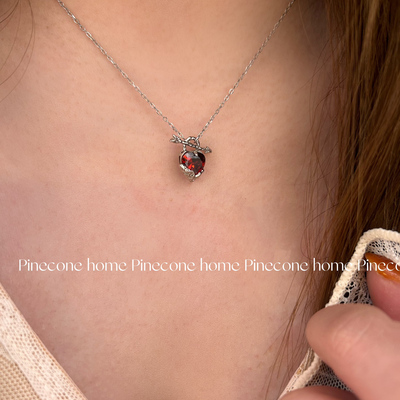 Pinecone home·原创【血红玛丽】S925纯银｜红宝石｜个性锁骨链
