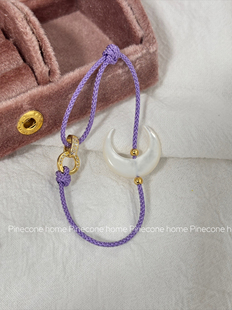 Pinecone home·原创【守护】纯银月牙贝母编绳可调节手链小众女