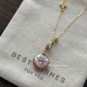 s925纯银包金纽扣巴洛克项链 甜酷派 Pinecone home·原创设计