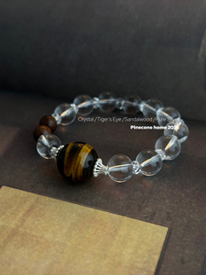 Pinecone home·原创【净壤】s925纯银白水弹力手串手工编织手链