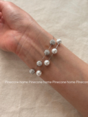 繁花似锦 Pinecone home·原创 s925纯银满钻闪球施家珍珠手链