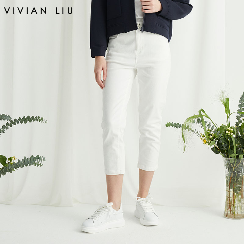 时尚斜插兜显瘦小脚裤