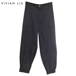 新款 R2415007梅春女装 时尚 大口袋工装 VIVIAN 收脚口休闲长裤 LIU