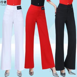 摩登舞白色阔腿裤女裤广场舞跳舞裤三步踩裤子水兵舞裤舞蹈裤新款