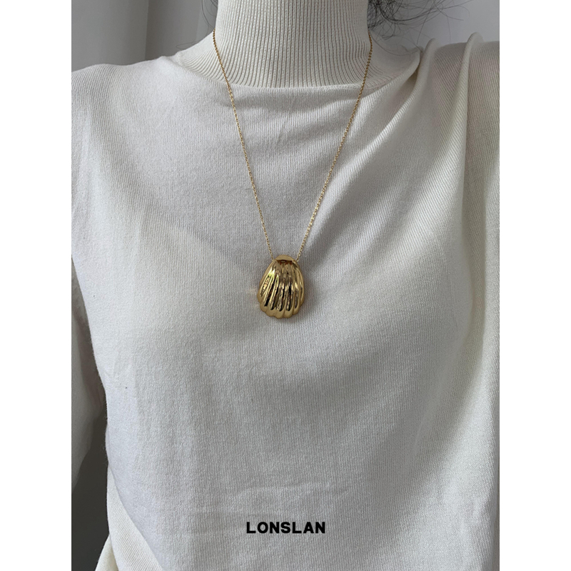 LONSLANACC优雅贝壳毛衣链项链