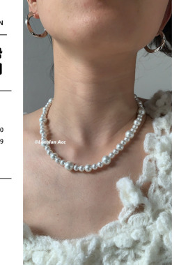 LonslanAcc复古乳白色珍珠项链