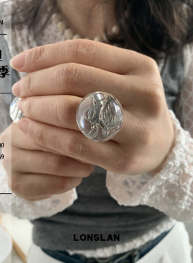 LONSLAN ACC 2025ss夏日清透感半圆球树脂戒指可开口叠戴指环