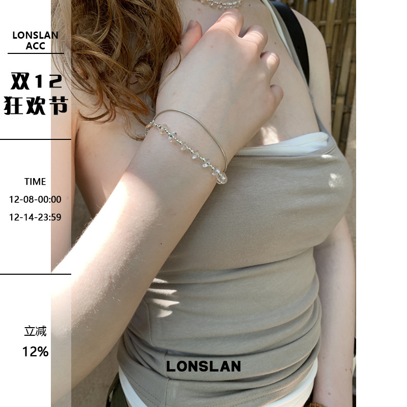 LONSLAN ACC 2025ss 韩系简约清透项链手链ins串珠配饰