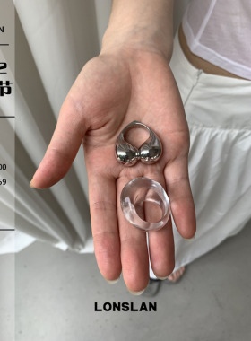 LONSLAN ACC 2025ss设计感桃心立体重工戒指百搭食指戒