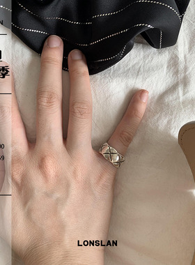 LONSLANACC菱格纹复古戒指
