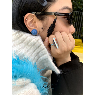 精致少女小巧树脂圆形点缀吸睛百搭耳环 2024搭配 LONSLAN ACC