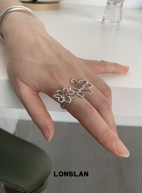 LONSLAN ACC 2025ss春夏立体感镂空开口花朵戒指