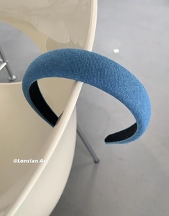 复古感海绵发箍牛仔高颅顶宽边气质头箍 2022 LONSLAN ACC