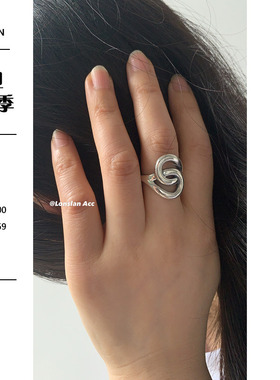 LONSLANACC圆圈做旧不规则戒指