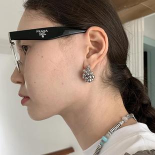 时髦重工金属串珠拼接吊坠耳钉耳饰 2024搭配 LONSLAN ACC