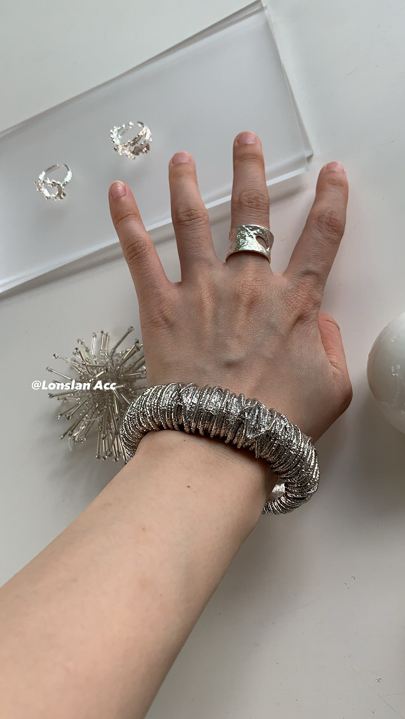 LONSLAN ACC HEAVY INDUSTRIES OPEN WEAVE WRAP WRAP TEXTURE NICHE COUPLE OPEN BRACELET