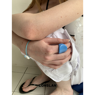 LONSLAN ACC 2025ss 彩色个性弧面树脂戒指 韩系食指戒