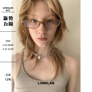 LONSLAN 2025ss复古方圆形小边框搭配眼镜素颜平面镜 ACC