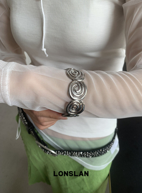 LONSLAN ACC 2025ss开口调节线条环形设计简约气质手镯