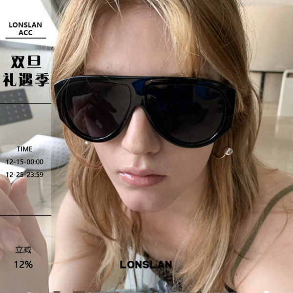 LONSLAN ACC 2025ss个性夸张欧美时髦凹造型墨镜大框太阳镜