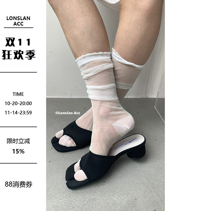 LONSLANACC薄款夏季闪闪堆堆袜
