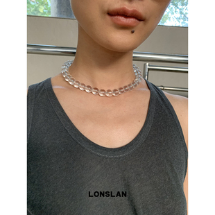 LONSLAN 2025ss夏日清透感透明珠珠磁吸扣项链 ACC