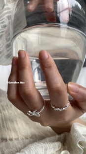 LONSLAN ACC 小众设计感蝴蝶结开口戒指戒指组合