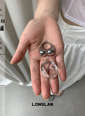 LONSLAN ACC 2025ss设计感桃心立体重工戒指百搭食指戒