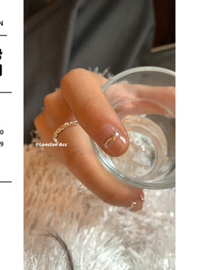 戒指lonslanacc细圈法式风扭结