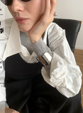 不规则暗纹金属银色手镯