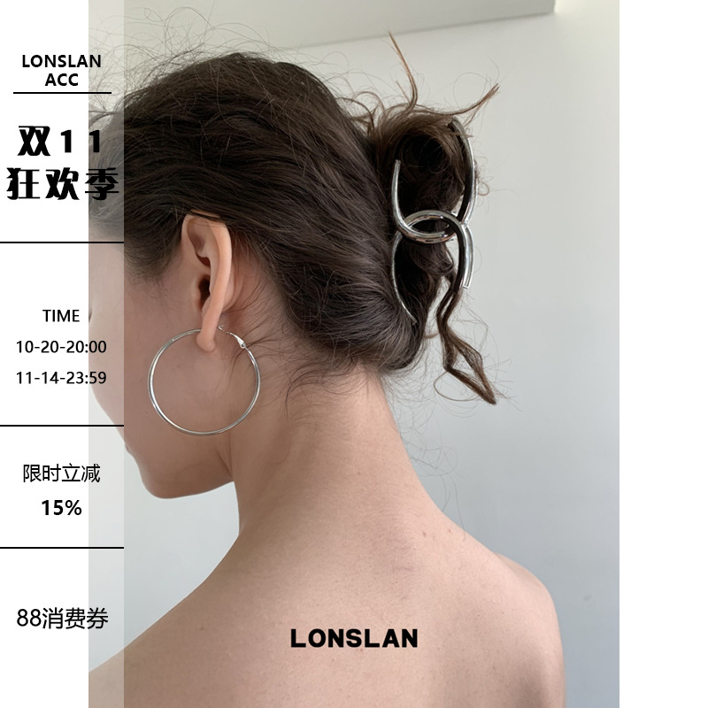 LONSLAN ACC 2025ss个性异形金属气质鲨鱼夹百搭发卡