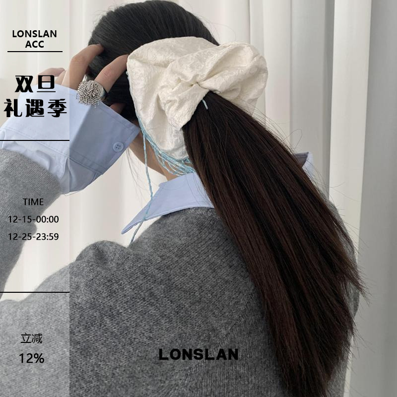 LONSLANACC暗纹白色大肥肠发圈