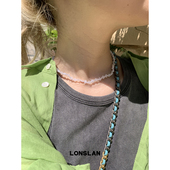 LONSLAN ACC 2025ss韩系白色串珠小米粒项链ins百搭锁骨链