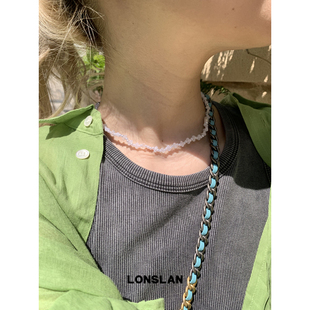 LONSLAN 2025ss韩系白色串珠小米粒项链ins百搭锁骨链 ACC