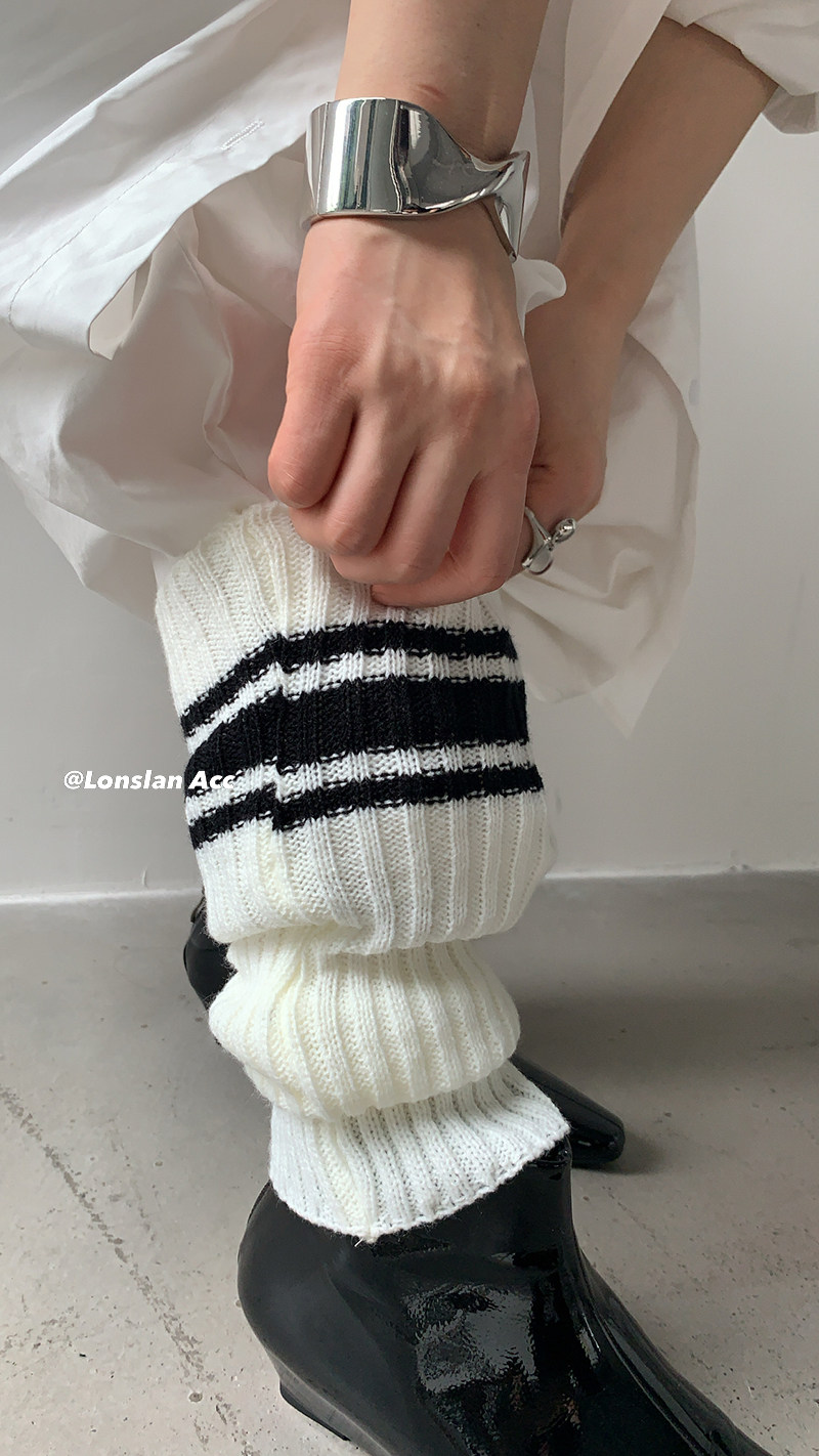 LONSLAN ACC 秋冬简约条纹针织保暖护腿温暖袜套中筒袜,女士内衣/男士内衣/家居服,中筒袜,淘宝优惠券,粉丝福利购,淘宝优惠卷