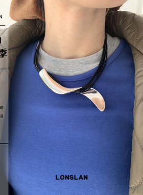 LONSLAN ACC 2024搭配 小众设计皮带叠层螺旋不规则项链