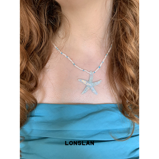 海边度假彩色亚克力海星串珠项链俏皮 2025ss LONSLAN ACC