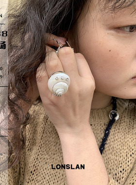 LONSLAN ACC 2025ss海边度假立体感海螺小众开口戒指女时尚指环