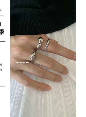 LONSLAN不定义简约细圈戒指组合