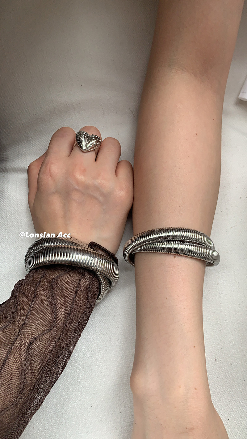 LONSLAN ACC HANDSOME STACKED CROSS-WRAP STRETCH BRACELET
